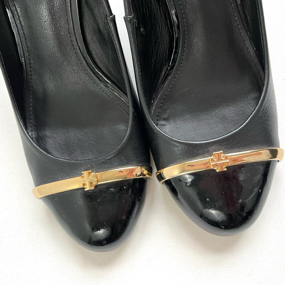 Tory Burch Black Heels with Gold Trim - Picture 5 of 8